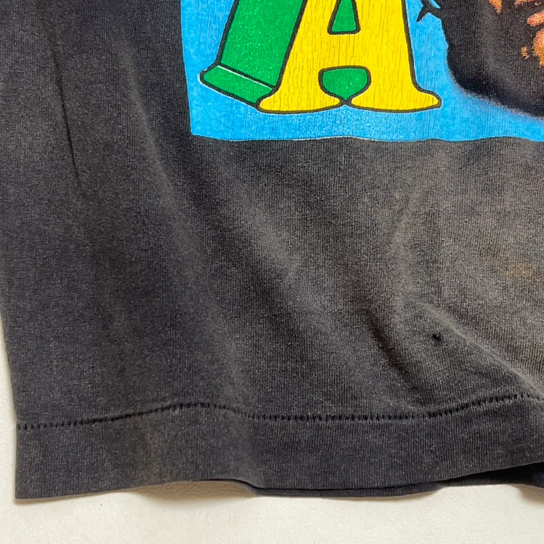 SAINT MICHAEL SS TEE/ON EARTH/BLK Jesus, Mary, Holy Infant Earth TEE Ready-to-wear Assut special piece dyeing, washed and distressed Vintage process, front and rear super complex super large printing, top purchasing agent technology